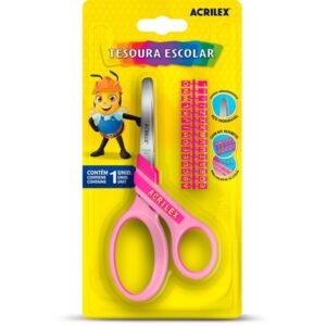 Tesoura Escolar Letras Rosa - Imagem 1