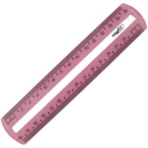 Regua de Poliestireno Guia de Leitura Rosa 15CM. - Imagem 1