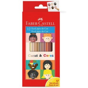 Lapis de Cor Sextavado Caras e Cores 12CORES Ecolapis - Imagem 1