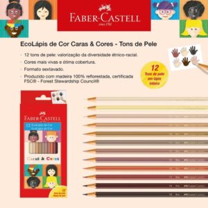 Lapis de Cor Sextavado Caras e Cores 12CORES Ecolapis - Imagem 2