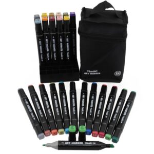 Marcador Artistico Art Marker 24 Cores C/Bolsa - Imagem 3