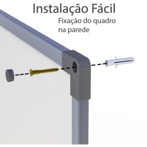 Quadro Branco Moldura Aluminio 060X040CM Uv Soft - Imagem 4