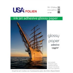 Papel Fotografico Inkjet A4 Glossy Adesivo 135G. - Imagem 1