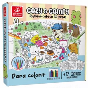 Quebra-Cabeca Madeira Comfy e Cozy para Colorir 30PC - Imagem 1