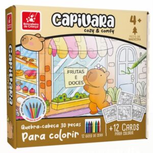 Quebra-Cabeca Madeira Capivara para Colorir 30PCS - Imagem 1