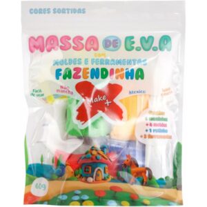 Massa de Eva Criativa Fazendinha C/Molde 60G - Imagem 1