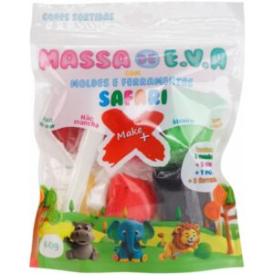 Massa de Eva Criativa Safari C/Molde 60G - Imagem 1