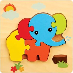 Quebra-Cabeca Madeira Elefante RF8 - Imagem 1