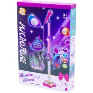 Instrumento Musical Microfone Rosa C/Luz/Som - Imagem 2