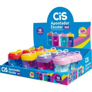 Apontador com Deposito 2 Furos Cis 360 4 Cores - Imagem 1