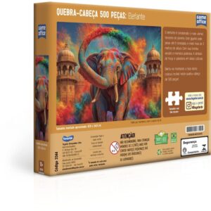 Quebra-Cabeca Cartonado Elefante 500 Pcs - Imagem 3