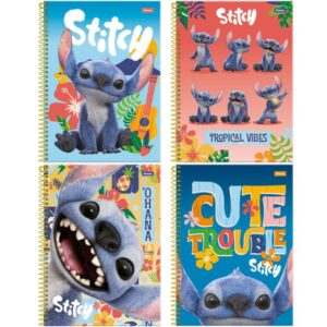 Caderno 01X1 Capa Dura Stitch Movie 80FLS. - Imagem 1