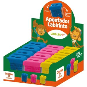 Apontador com Deposito 2 Furos Labirinto Big/Padrao 3CORES - Imagem 1