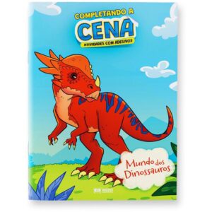 Livro com Adesivos Completando a Cena Dinossauros - Imagem 1