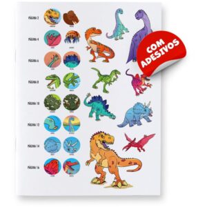 Livro com Adesivos Completando a Cena Dinossauros - Imagem 2