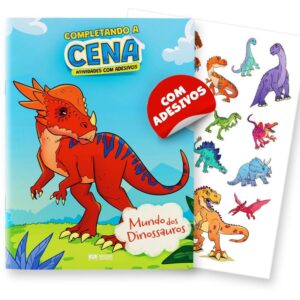 Livro com Adesivos Completando a Cena Dinossauros - Imagem 6