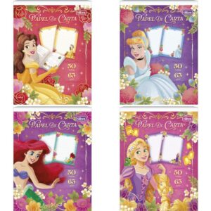 Papel de Carta Decorado Princesas Bloco 50FLS 63G - Imagem 1