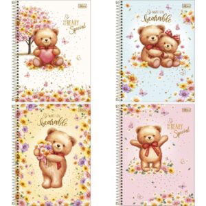 Caderno 10X1 Capa Dura Love Bears 160FLS. - Imagem 1