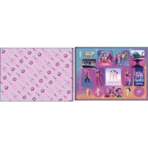 Caderno Desenho Univ Capa Dura Guerreiras do K-Pop 80FLS. - Imagem 2
