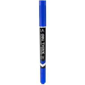 Pincel Marcador Permanente Duas Pontas 0,5MM e 1,0MM Azul - Imagem 1