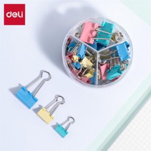Prendedor de Papel Binder Clips Set Color. 50PCS - Imagem 1