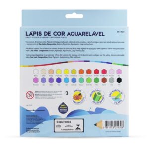 Lapis de Cor Aquarelavel 24 Cores - Imagem 2
