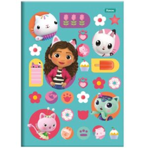 Caderno Brochura 1/4 Capa Dura a Casa Magica da Gabby 80FLS. - Imagem 3