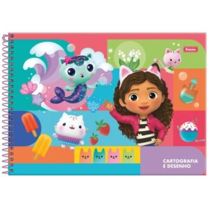 Caderno Desenho Univ Capa Dura a Casa Magica da Gabby 80FLS. - Imagem 3