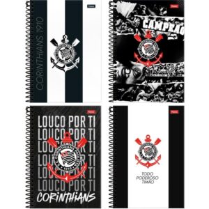 Caderno Espiral 1/4 Capa Dura Corinthians 80FLS. - Imagem 1
