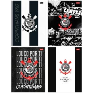 Caderno Brochura 1/4 Capa Dura Corinthians 80FLS. - Imagem 1