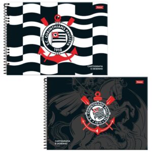 Caderno Desenho Univ Capa Dura Corinthians 80FLS. - Imagem 1