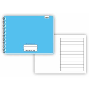 Caderno Desenho Univ Capa Dura Neuro Meia Pauta Ampliada 40FL - Imagem 1