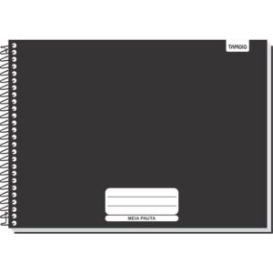Caderno Desenho Univ Capa Dura Preto Liso 96FLS. Espiral - Imagem 1