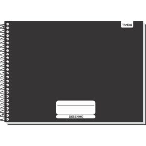 Caderno Desenho Milimetrado Preto Liso 48F Univ Espiral Cd - Imagem 1