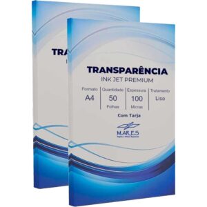 Transparencia Inkjet A4 C/Tarja Trat.liso 100 Micra - Imagem 1