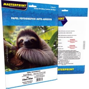 Papel Fotografico Inkjet A4 Glossy 115G Auto Adesivo - Imagem 1