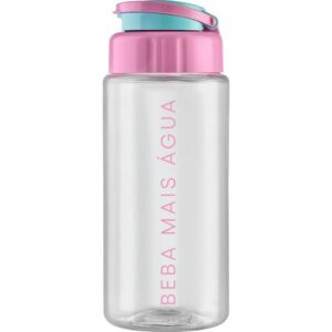 Garrafa Plastica Atenas 500ML Rosa C/Medidor - Imagem 1