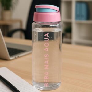 Garrafa Plastica Atenas 500ML Rosa C/Medidor - Imagem 3