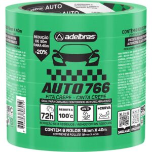 Fita Crepe 766 Automotiva 18MM X 40M Verd - Imagem 1