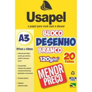 Bloco Tecnico sem Margem Usapel Desenho A3 120G 20FLS - Imagem 1