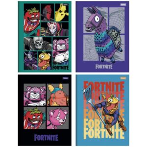 Caderno Brochura 1/4 Capa Dura Fortnite 80FLS. - Imagem 1