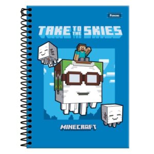 Caderno Espiral 1/4 Capa Dura Minecraft 80FLS. - Imagem 5