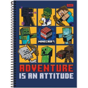 Caderno Espiral 1/4 Capa Dura Minecraft 80FLS. - Imagem 9