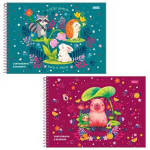 Caderno Desenho Univ Capa Dura Amazzu 80FLS - Imagem 1