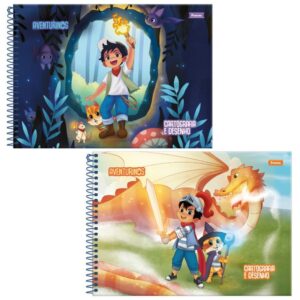 Caderno Desenho Univ Capa Dura Aventurinos 80FLS. - Imagem 1
