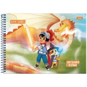 Caderno Desenho Univ Capa Dura Aventurinos 80FLS. - Imagem 3