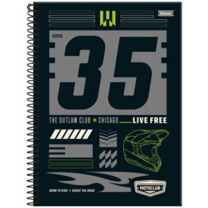 Caderno 01X1 Capa Dura Motoclub 80FLS. - Imagem 5