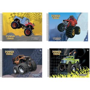 Caderno Desenho Univ Capa Dura Power Truck 60FLS. - Imagem 1