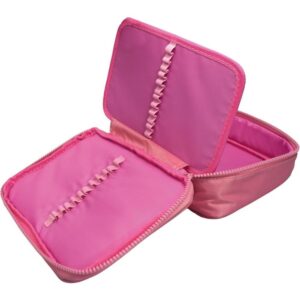 Estojo Box Tecido Rosa C/Divisorias - Imagem 2