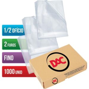 Envelope Plastico 1/2 Oficio 2FUROS Fino - Imagem 1